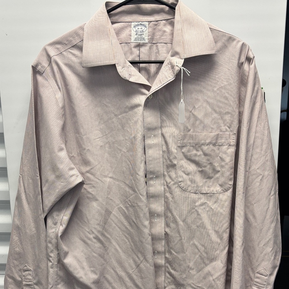Brooks Brothers Orange  Pink Dress Shirt